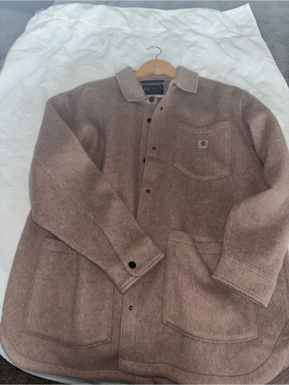 Carhartt Brown/Taupe Wool-Blend Shirt Jacket